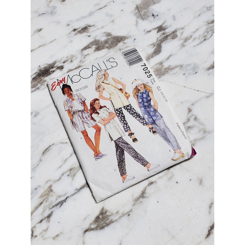 Easy 1990s Sewing Pattern for Girl's Tunic, Pants in 2 Lengths + Shorts
